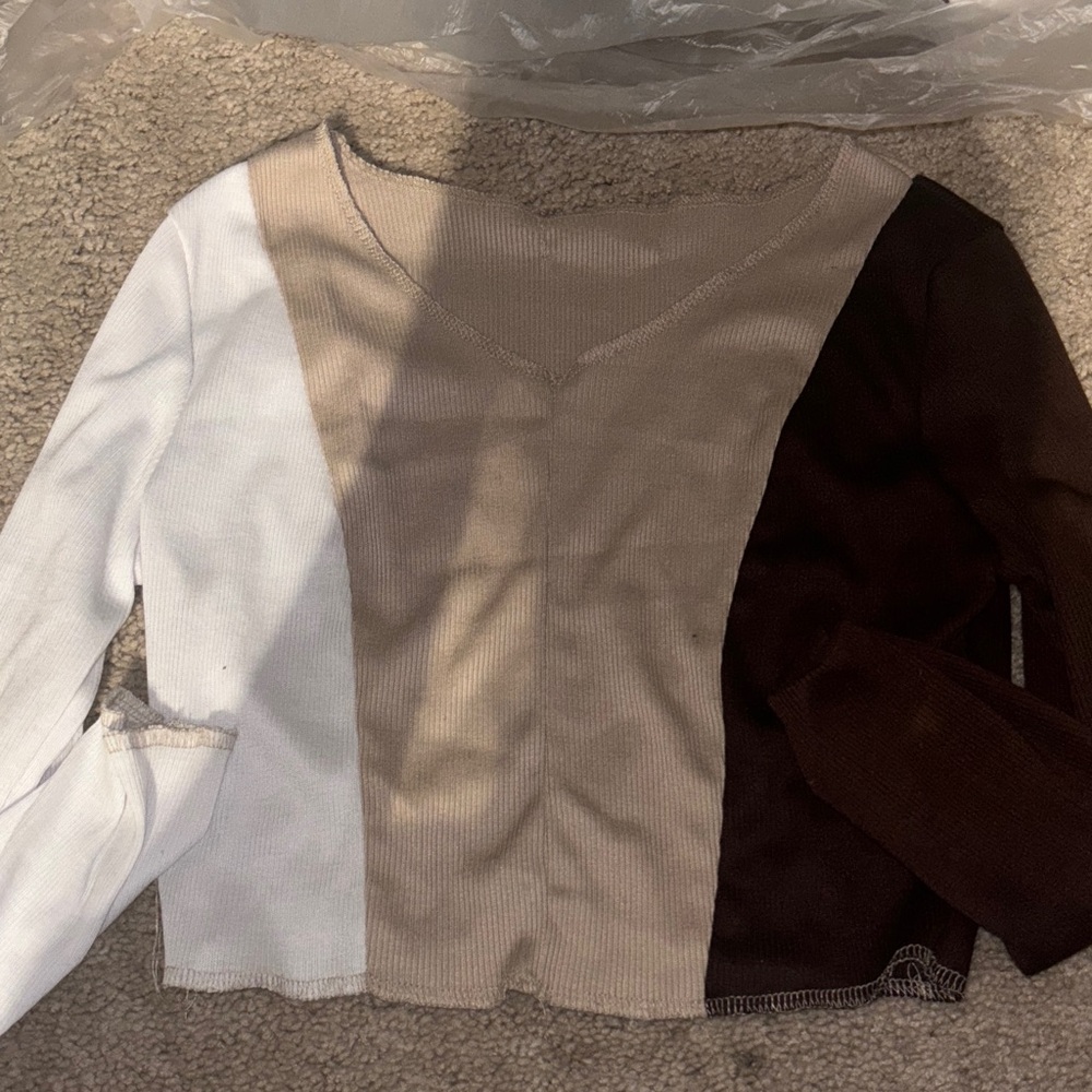 Zara Kids Colorblock One Piece - White, Tan, and Brown